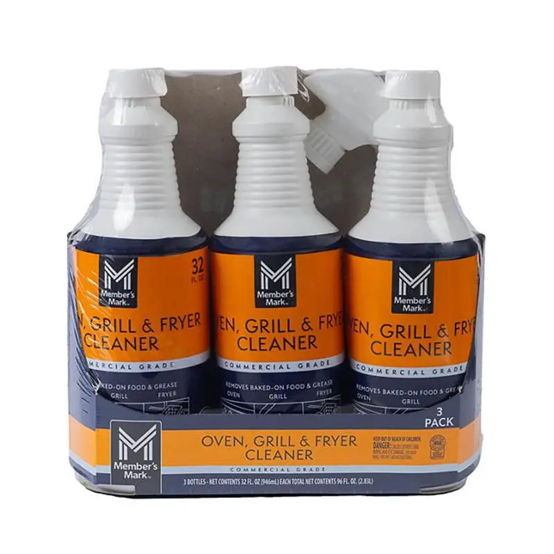 Member's Mark Commercial Oven Grill & Fryer Cleaner Unscented 32 Ounce 3 Pack for Stainless Steel Surfaces Safe for Hot & Cold Surfaces