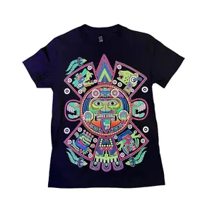 Tonatiuh Aztec God Neón Cotton T-Shirt, Casual Style  Menswear