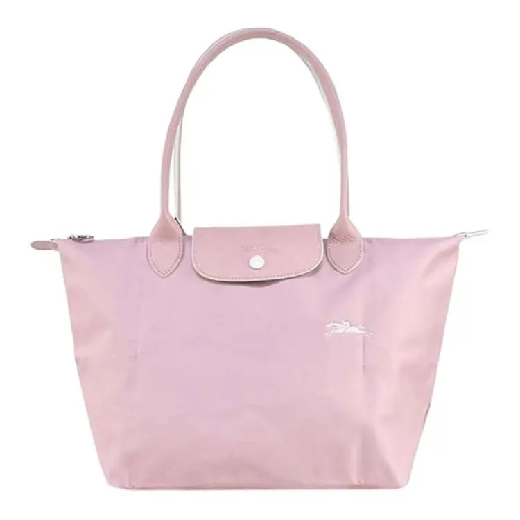 Women's Longchamp Le Pliage Club 28 Foldable Nylon Shoulder Bag with Shoulder Straps, Pink Tote Bag