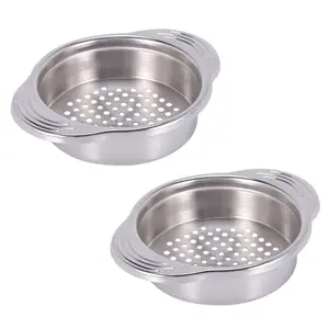 2X Stainless Steel Food Can Strainer Sieve Tuna Press Lid Oil Drainer Remover, Unique No-Mess Dishwasher Safe Design