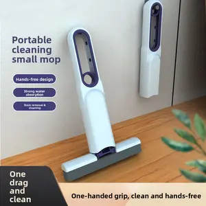 Portable Hands-Free Mini Mop - One-Handed Grip Small Cleaning Mop | Strong Absorption Stain Removal Tool