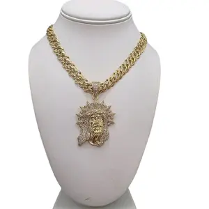 valdiviajewery #2199 Christ necklace and pendant 14k gold plated High Quality