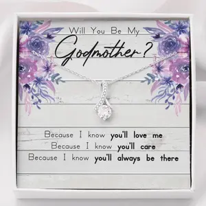 Godmother Proposal Box, Godmother Gift, Will You Be My Godmother, Fairy Godmother, Personalized Godmother Necklace, Promoted to Godmother