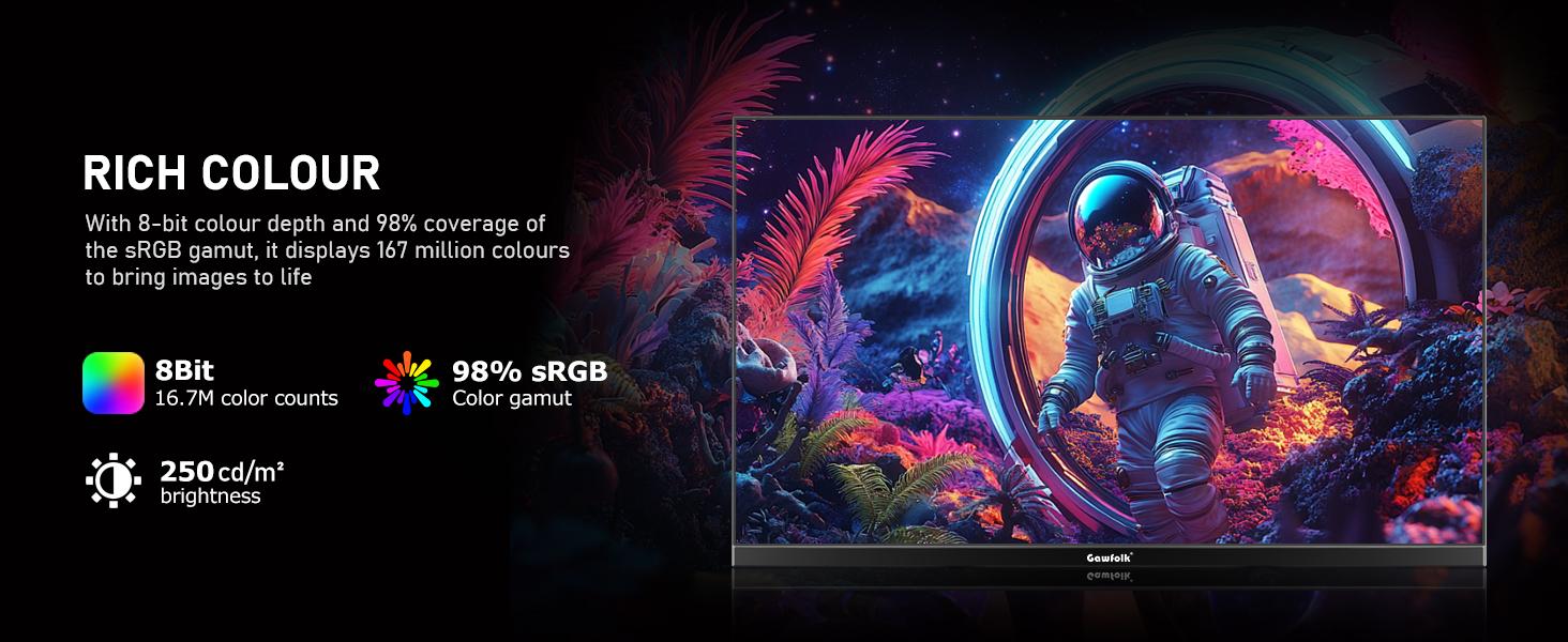 24.5 Inch PC 300/200Hz Gaming Monitor, FHD 1080p Screen,Adaptive Sync,1ms Without Bezel, 98% sRGB, 178 ° Angle View, HDMI、DisplayPort, Compatible with Wall mounting 75 * 75MM - Black,back to school,back to school haul