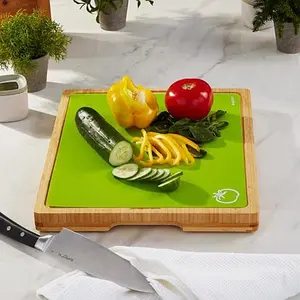 BergHoff Bamboo Cutting Board with 4 Color-Coded Cutting Mats
