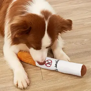 Simulation Cigarette Shaped Pet Sound Toy with Squeaking Sound, Bite Resistant Stuffed Animal Plushie, Dog Stuff, Christmas Gift