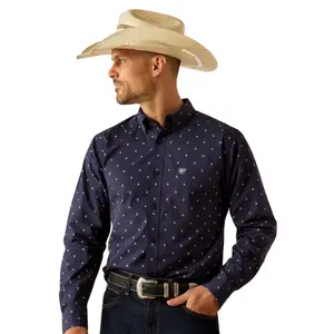 ARIAT TEAM CORDELL FTD LONG SLEEVE NAVY SHIRT - 10054804
