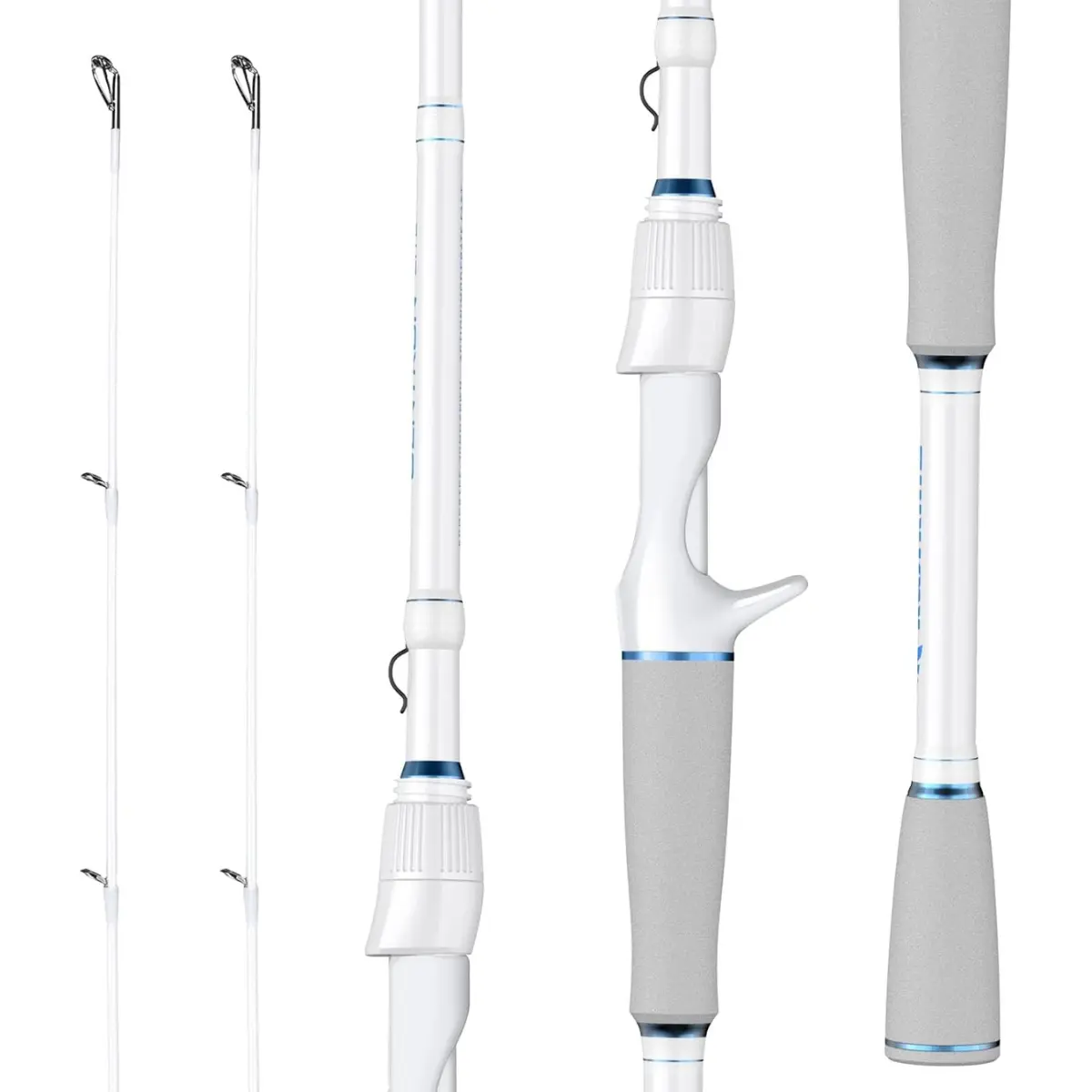 KastKing Centron Lite Twin Tip Rods, IM6 Graphite Blanks, Twin Tip Rods, Stainless Steel Guides with Ceramic Rings, Split or Full Rear EVA Handle Design, Drop Shot Hook Keeper