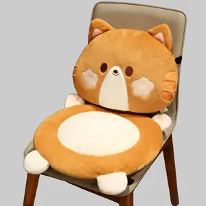 A Pair of Car Cushions Seat Cushions Cute Cartoon Animal Plush All-season Multi Functional Universal Car Gadgets