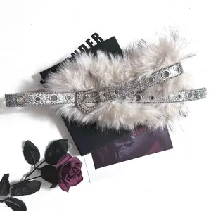 Retro subculture belt, personalized fluffy American punk accessories, splicing new belt, hot girl, y2k waist seal, female