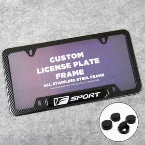 Front or Rear Carbon Fiber Texture License Plate Frame Protect Cover Fit Lexus F-Sport Decorate Accessories Gifts