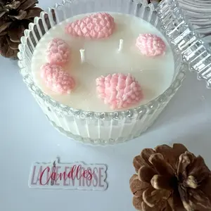 Frosted Pinecone Candle, Winter Decor