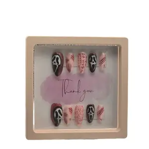 Ghostface Themed Nails - Halloween Nail Art with Unique Ghostface Design - Perfect for Spooky Season