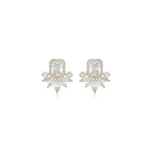 Ettika Shine Crystal Stud Earrings with Elegant Design and Sparkling Finish