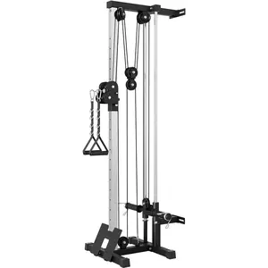 Wall Mount Cable Machine for Home Gym – 18-Position Dual Pulley Crossover – LAT Pulldown Station – Adjustable Strength Training Equipment for Full Body Workouts