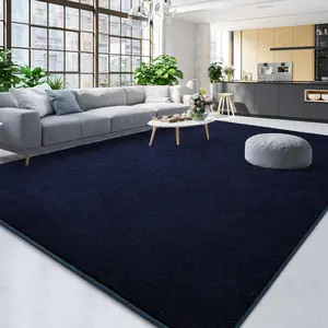 Dark Blue Large Soft Modern Area Rugs for Living Room Bedroom,  Thickened Memory Foam Indoor Solid Minimalist Carpets, Non-Slip Comfy Rug for Boys Girls Nursery Room Home Decor, 4x6,5x8,6x9 Feet