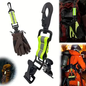 Metalized Nylon Glove Clip, Single Hook & Double Hook Options, Toothed Grip Design, High Visibility, Reflective Safety, Firefighter, Construction Worker, Outdoor Enthusiast