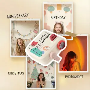 Projection Lamp with 12 Interchangeable Slides LED Mood Lighting for Christmas Birthday Patterns Perfect for Party Photography Home Ambiance