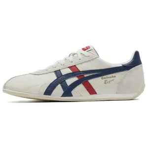 Onitsuka Tiger Runspark Leather Low-Top Sneakers for Men and Women: Comfortable, Versatile, Retro, Anti-Slip, Lightweight, for Urban Commuting and Running Trending Shoes, House White Official Shoes to Get / Maison Mihara