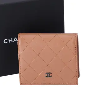 Pre-owned CHANEL Leather Small Leather Goods Wallet Brown Solid Classic Quilted