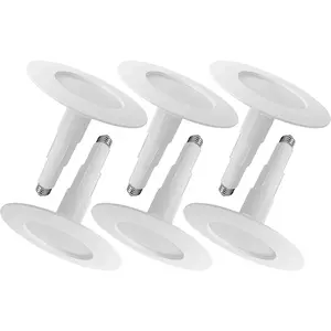 5/6 Inch  LED Recessed Lighting,12W=60W,5000K ,800LM,Height Adjustable  Downlight ETL Damp Rated,Dimmable,Bevel Trim,Recessed Lights Easy Install,6-Pack
