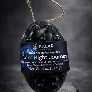 Charcoal Goat Milk Soap for Men – Exfoliating Massage Bar – Deep Clean Body Soap – KALAR Essential