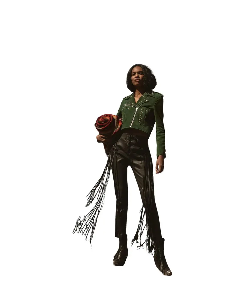 Wonderwest Women's Leather Fringe Pants - Wwho22p3