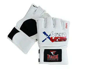 Fadi Sports x XKO MMA Grappling Gloves - Genuine White Cowhide Leather - Adult Unisex