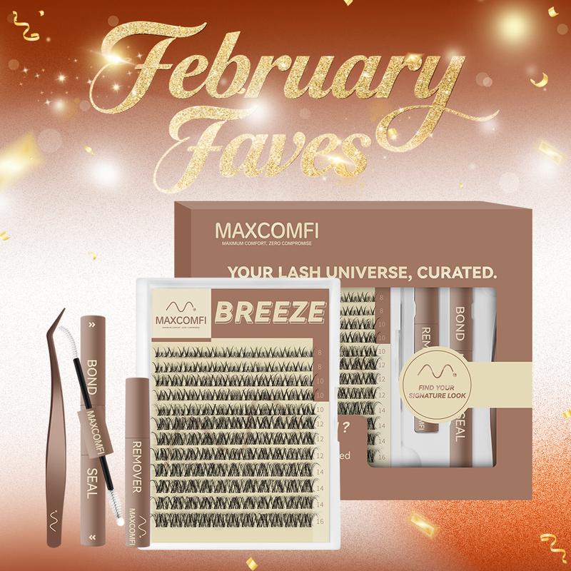 MaxComfi Spider Lashes Breeze | DD Curl Kylie&Kim Lashes Vibe but Better Long-Lasting Waterproof & Super Soft&Thin Band | Venus Velure Waterproof Long-Lasting Natural Daily  Beginner-Friendly DIY Lashes for Flawless Voluminous Look Trendy Must-Have