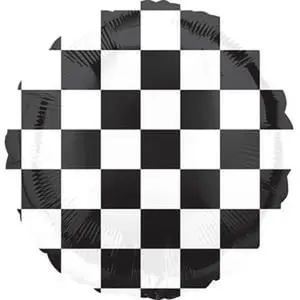 BLACK & WHITE CHECKERED FOIL BALLOON
