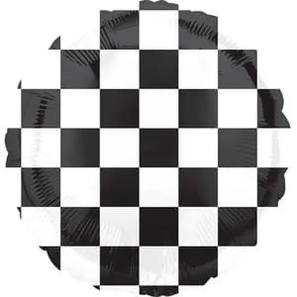 BLACK & WHITE CHECKERED FOIL BALLOON