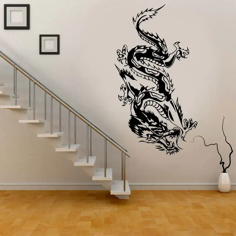Sticker Decal Vinyl Car Bike Laptop Bumper Chinese Dragon Decal Mythical Animal Living Bedroom Mural  E528