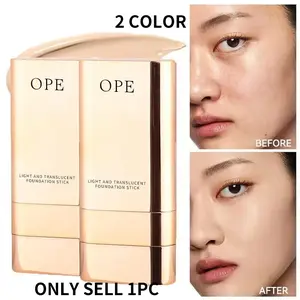 Waterproof Concealer Stick & Foundation Rod, Sweat-Resistant High Coverage with Brush, Natural Look, Multi-Color, Travel-Friendly