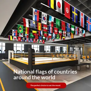 National flag garlands, small flags, world country flag display room advertising flags, school sports event opening decoration flags, club and bar hanging flags, polyester fabric flags, colorful flags, World Cup flags