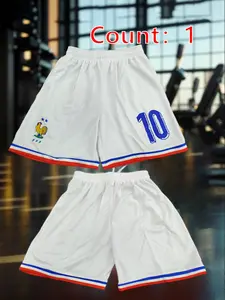 Men's #10 Basketball Shorts with Breathable Polyester, Embroidered Letter and Number Design, Perfect for Training and Casual Wear Athletic Shorts