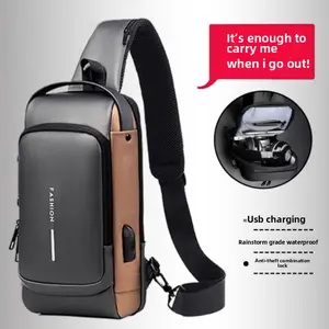 Mens Chest Bag with Password Lock Anti-Theft Casual Sport Shoulder Crossbody Backpack Small Bag for Men Outdoor Travel Fashionable Secure Storage