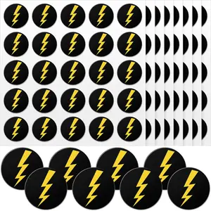 200 Pcs Helmet Stickers Baseball Softball Helmet Award Baseball Stickers 1.1 Inch Lightning Bolt Vinyl Decals Self Adhesive for Softball Lacrosse Wall(Black Print Gold)
