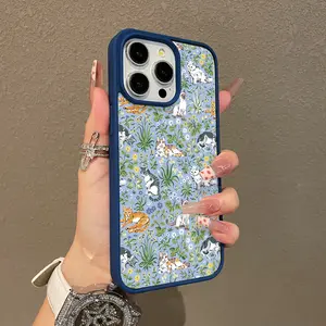 Adorable Magnetic Case for iPhone11/12/13/14/15/16/17/promax Garden Cats MagSafe Compatible, Lightweight, Anti-Fall | Girly & Chic Style