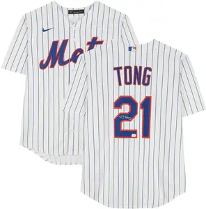 Jonah Tong New York Mets Autographed White Nike Replica Jersey - Fanatics Authentic Certified