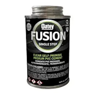 Oatey 4002399 4 oz Fusion Single Step Clear Cement for Medium PVC