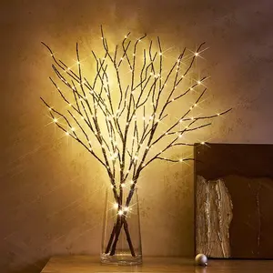 Lighted Brown Twig Branches Plug in with Dimmer and Timer 30IN 150 LED Fairy Lights, Lighted Branches for Indoor Christmas Room Wedding Decoration (Vase Excluded)