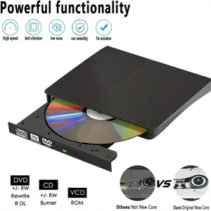 Portable External CD/DVD Drive for Laptops, Featuring USB 3.0, Capable of Reading And Writing Dvds And Cds, Compatible with Windows, Linux, And Mac Desktop And Laptop Computers