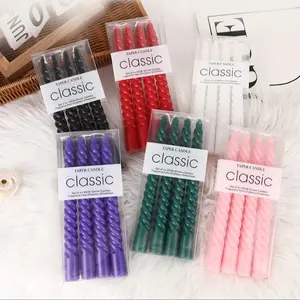 Christmas Style Spiral Rotating Candles, Smokeless Candlesticks, Wedding Dinner Home Decor, 1 Box 4pcs, No Candlestick Needed, Decoration Items