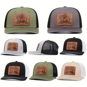 Men Baseball Cap American Flag Forest Deer Labeling Trucker Cap For Fashion Golf Cap Sun Visor Cap For Women Hip Hop Curved Cap