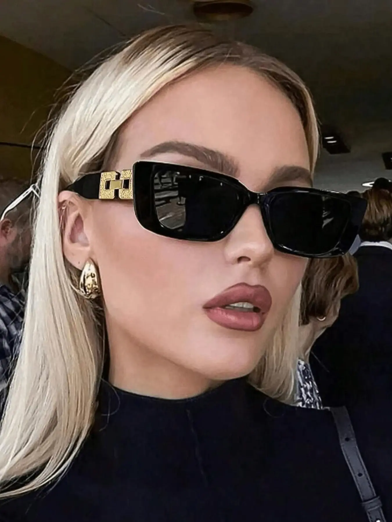 Cat Eye Narrow Frame Chain Foot Sunglasses, Modern Trendy Sunglasses, Trendy Styling Sunglasses, Fashionable Sunglasses, Outdoor Travel Fashion Accessory, Beach Accessories, Women's Glasses, Autumn Winter Casual Gift, Trendy Shades