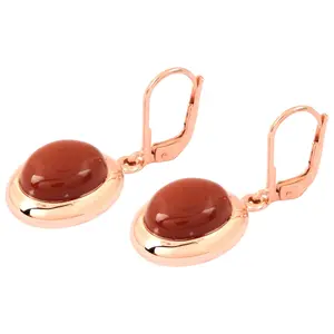 Affinity Gems Chocolate Moon Stone Lever Back Earrings