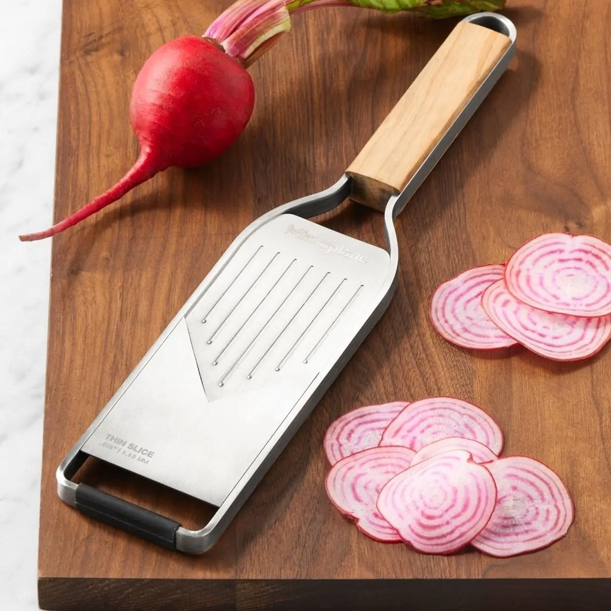 Microplane® Olivewood V-Blade Handheld Mandoline Slicer