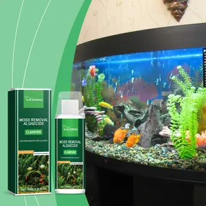 Algae remover clarifier - cleans green and brown filamentous algae, black hair algae in fish tanks, purifies water without harming fish