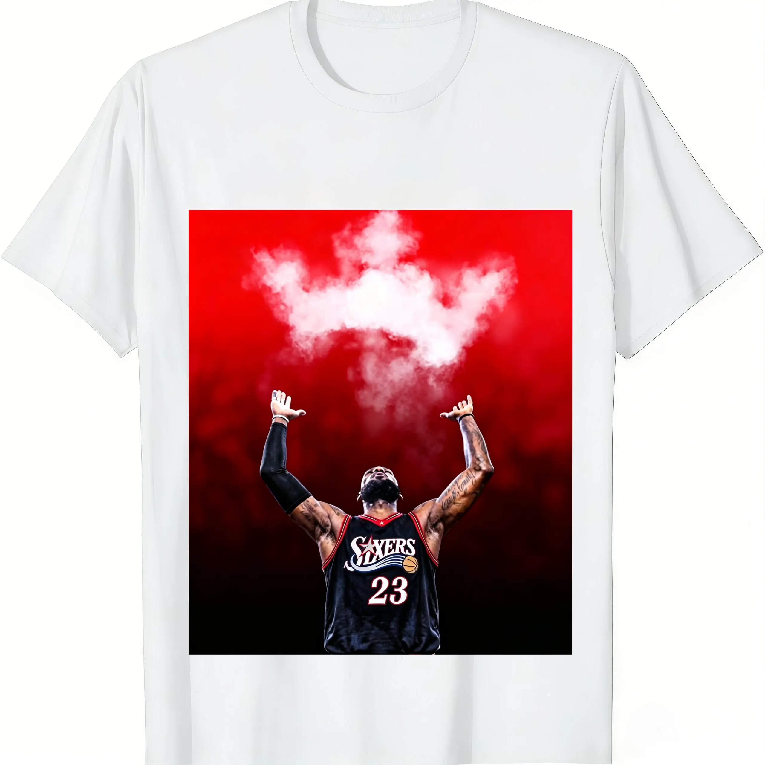 James signature move pattern T-shirt, available for both men and women, suitable for game day wear, a T-shirt for basketball fans