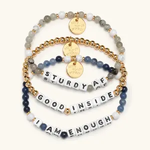 Little Words Project x Good Inside by Dr. Becky – Empowering Mantras Bracelet Collection for Moms, Gold & Beaded Styles